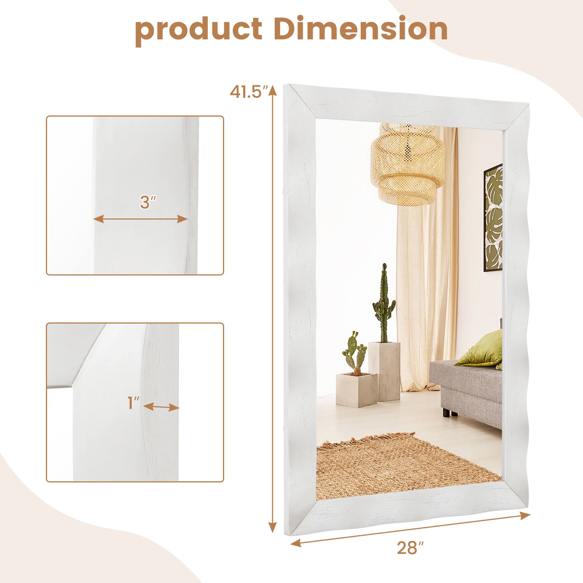 product Dimension

41.5"  
3"  
1"  
28"