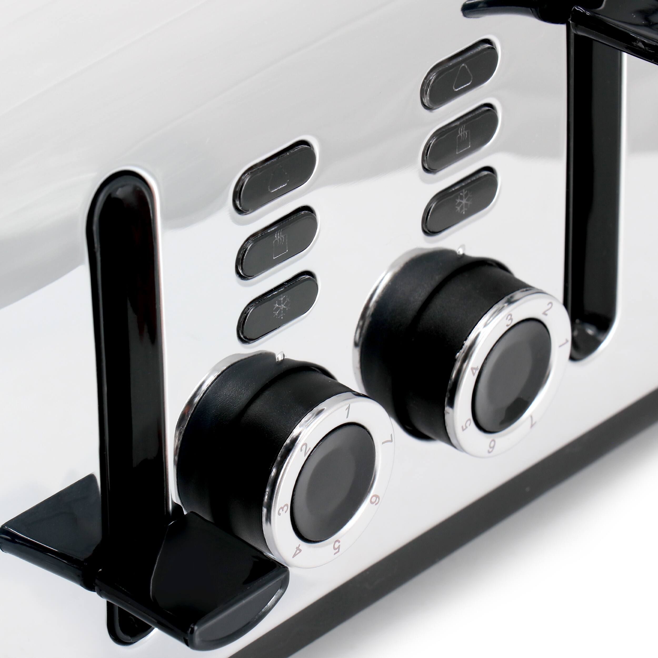 Left. Redmond - Redmond 4-Slice Wide Slot 1400W Stainless Steel Toaster in Black - Black.