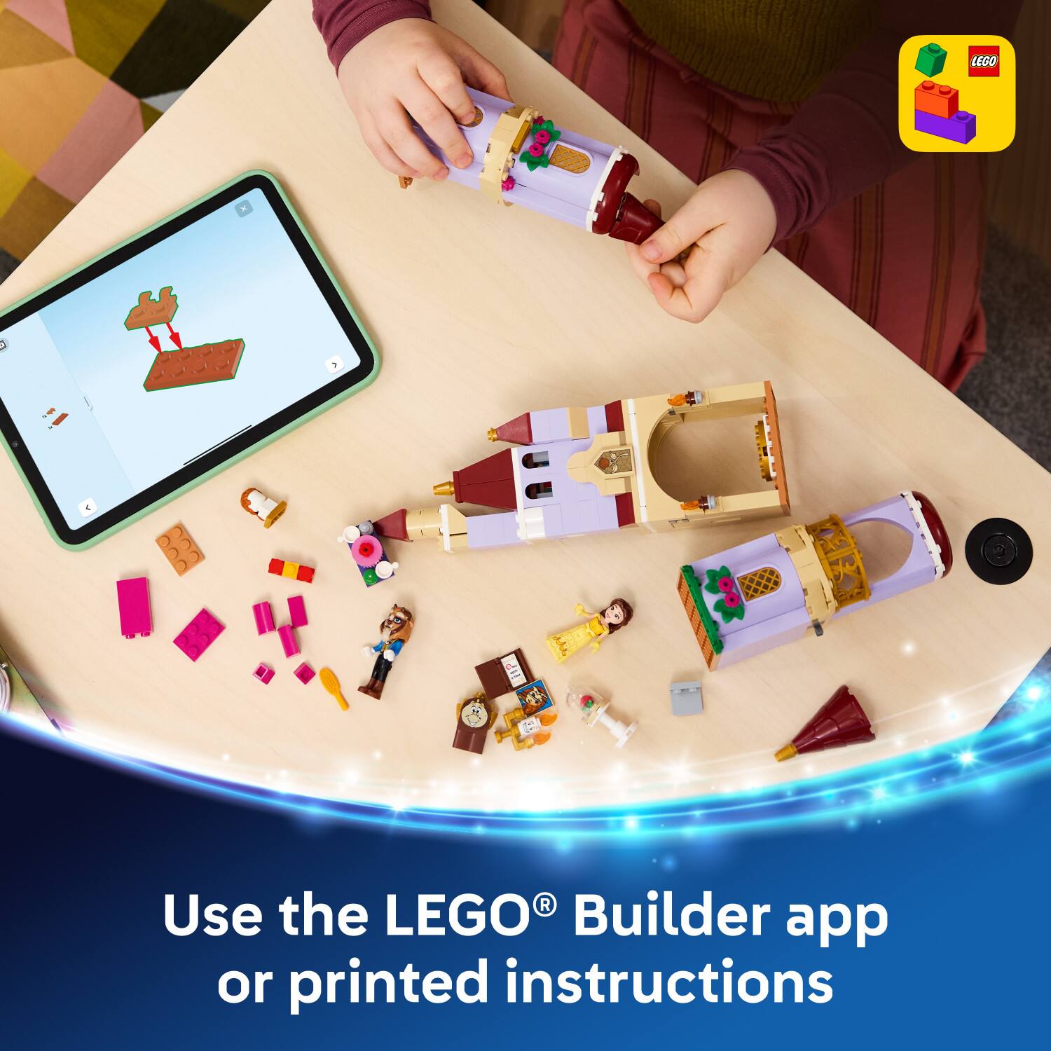 Use the LEGO® Builder app or printed instructions