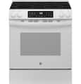GE - 30 in. Wide 5 Elements 5.3 Cu. Ft. Slide-In Electric Range with Self-Clean and Steam Cleaning Option and Crisp Mode - White