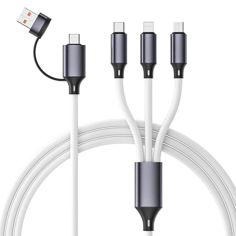 3P Experts - Bold Dual 4 N 1 Charging Cable - White