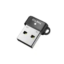 THETIS - Nano-A FIDO2 Key - Ultra-Compact USB-A, Passwordless Login, FIDO Certified 2FA, 200 Passkey Slots, PC/Mac/Android - Black