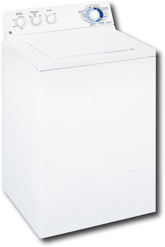 Angle Standard. GE - 3.5 Cu. Ft. 17-Cycle King-Size Capacity Washer - White-on-White.