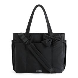 Bagsmart - Crush 20L Tote Bag for Women, Puffer Work Gym Bag, Fits 15.6" Laptop & 40oz Tumbler, Waterproof Pocket & Yoga Mat - Black