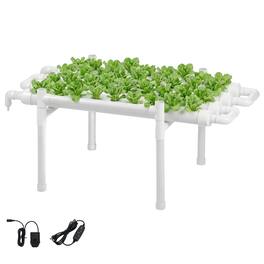 VEVOR - Hydroponics Growing System Kit, 1-Tier 36 Sites UPVC Pipe Hydroponic Grow Kit with Timed Irrigation - White