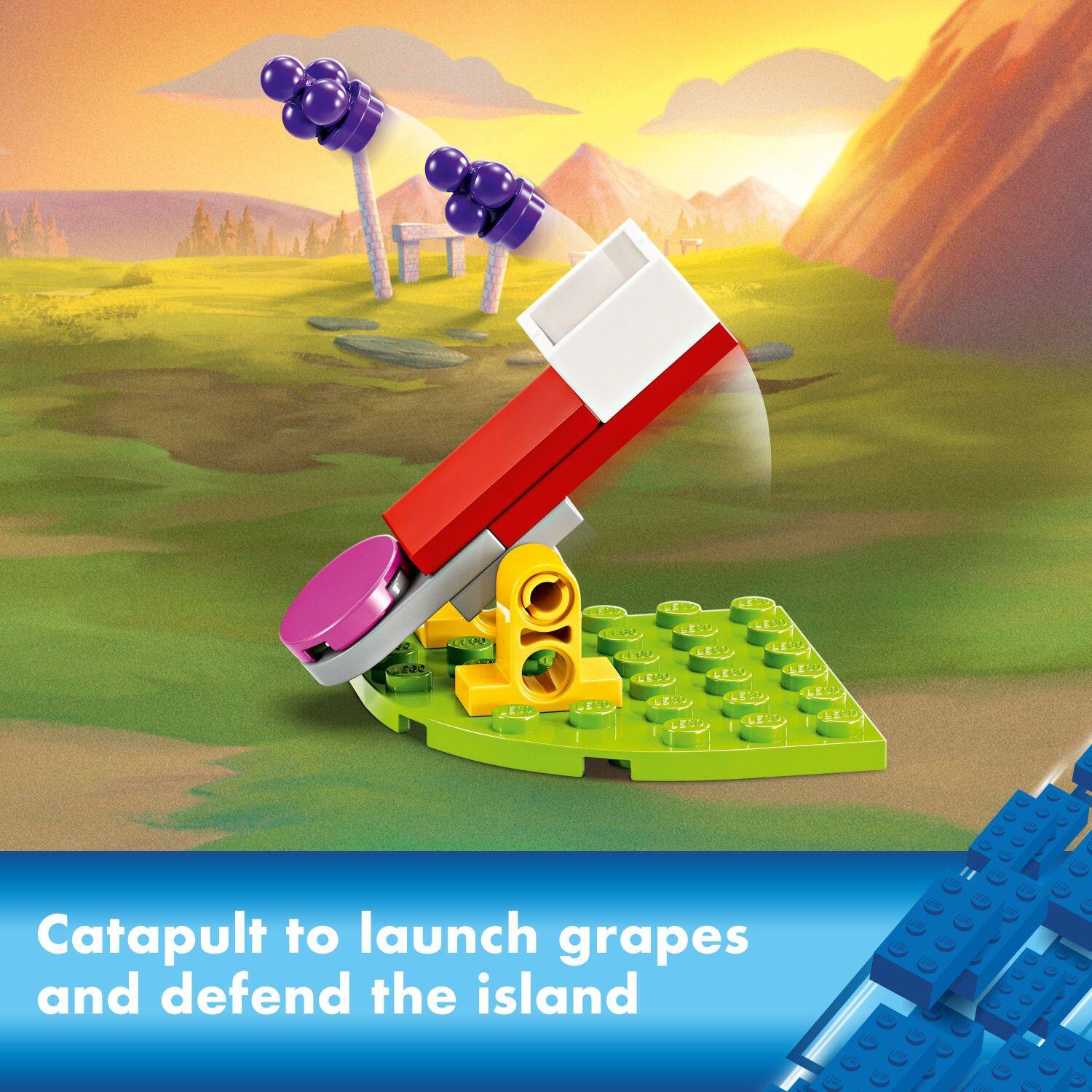 Catapult to launch grapes and defend the island.