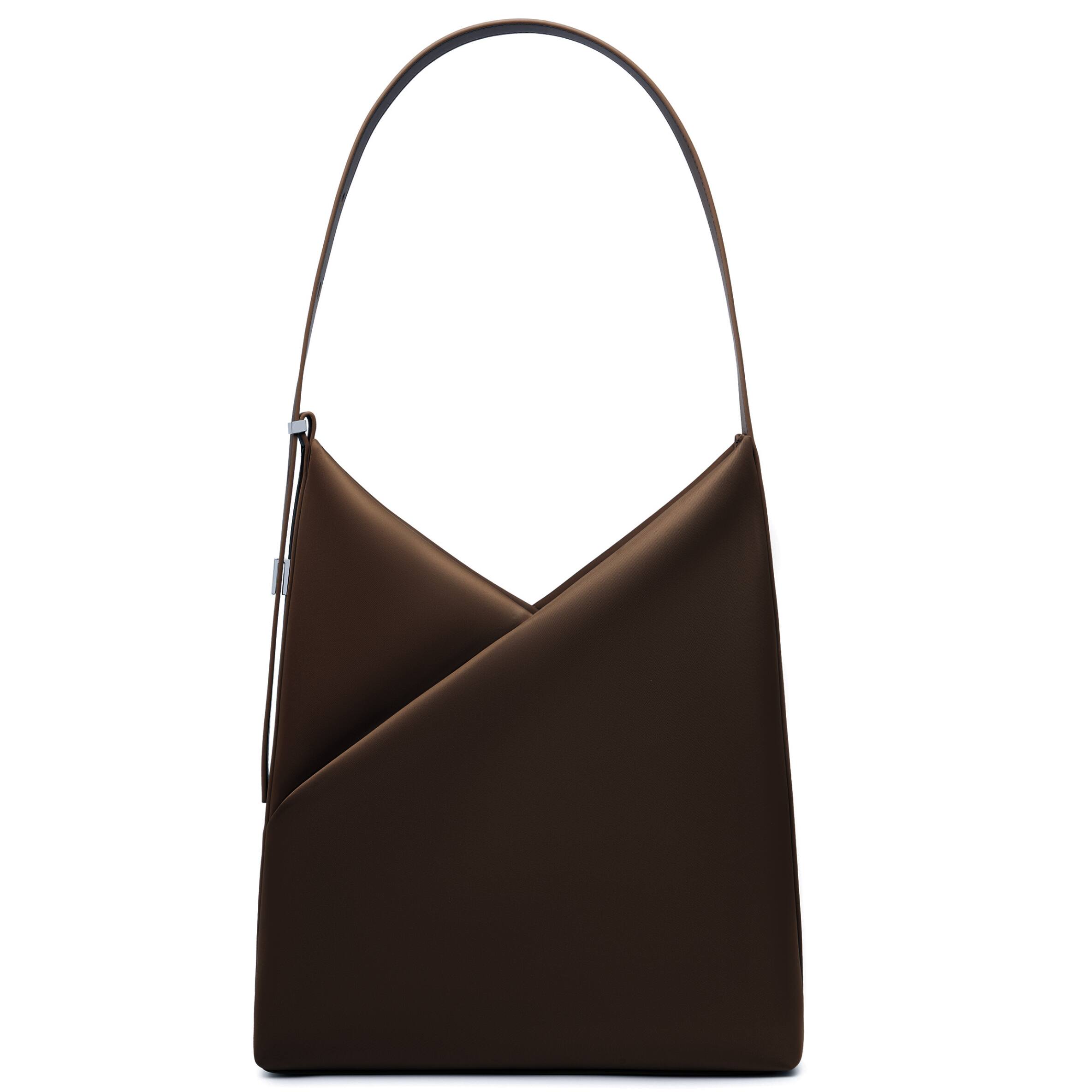 Front. Lux & Nyx - Lux & Nyx - Origami 15" Laptop Hobo Bag - Convertible Shoulder Bag - Espresso.
