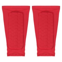 Unique Bargains - Soccer Shin Guards, Shin Pad with Hexagonal Pads for Football, XS & 1 Pair - Red