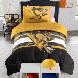 Sweet Home Collection - NHL Pittsburgh Penguins Comforter & Pillow Sham Set- Twin/Twin XL - Multicolored