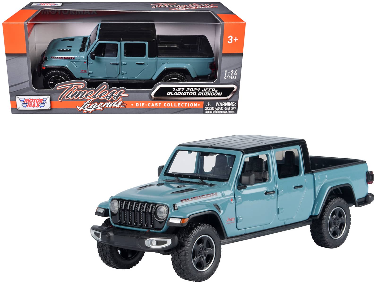 2021 Jeep Gladiator Rubicon (Closed Top) Pickup Truck Blue w/ Black Top 1/27 Diecast Model Car by Motormax price history on PriceWatchPro