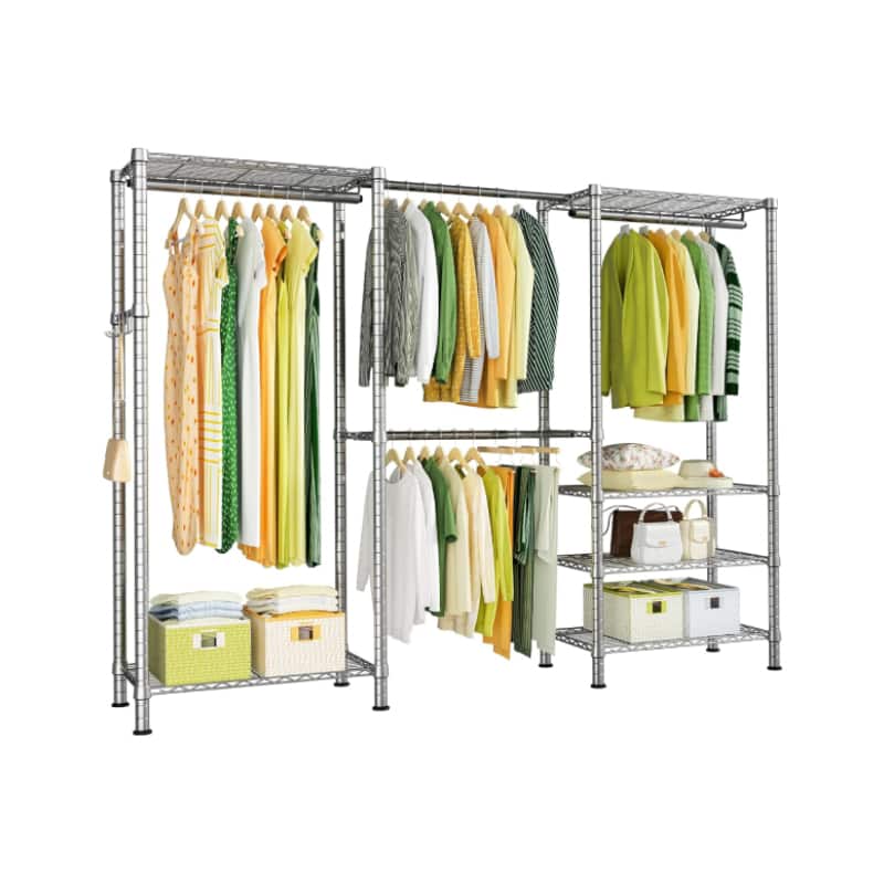 Paradigms Interiors - Chrome Easy to Assemble Closet Organizer - Chrome
