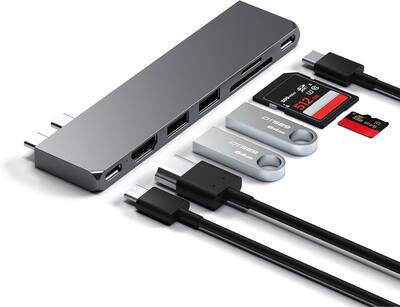 SATECHI Dual USB-C Hub für Surface Pro 11/10/9, Dockingstation mit USB SATECHI Dual USB-C Hub für Surface Pro 11/10/9, Dockingstation mit USB