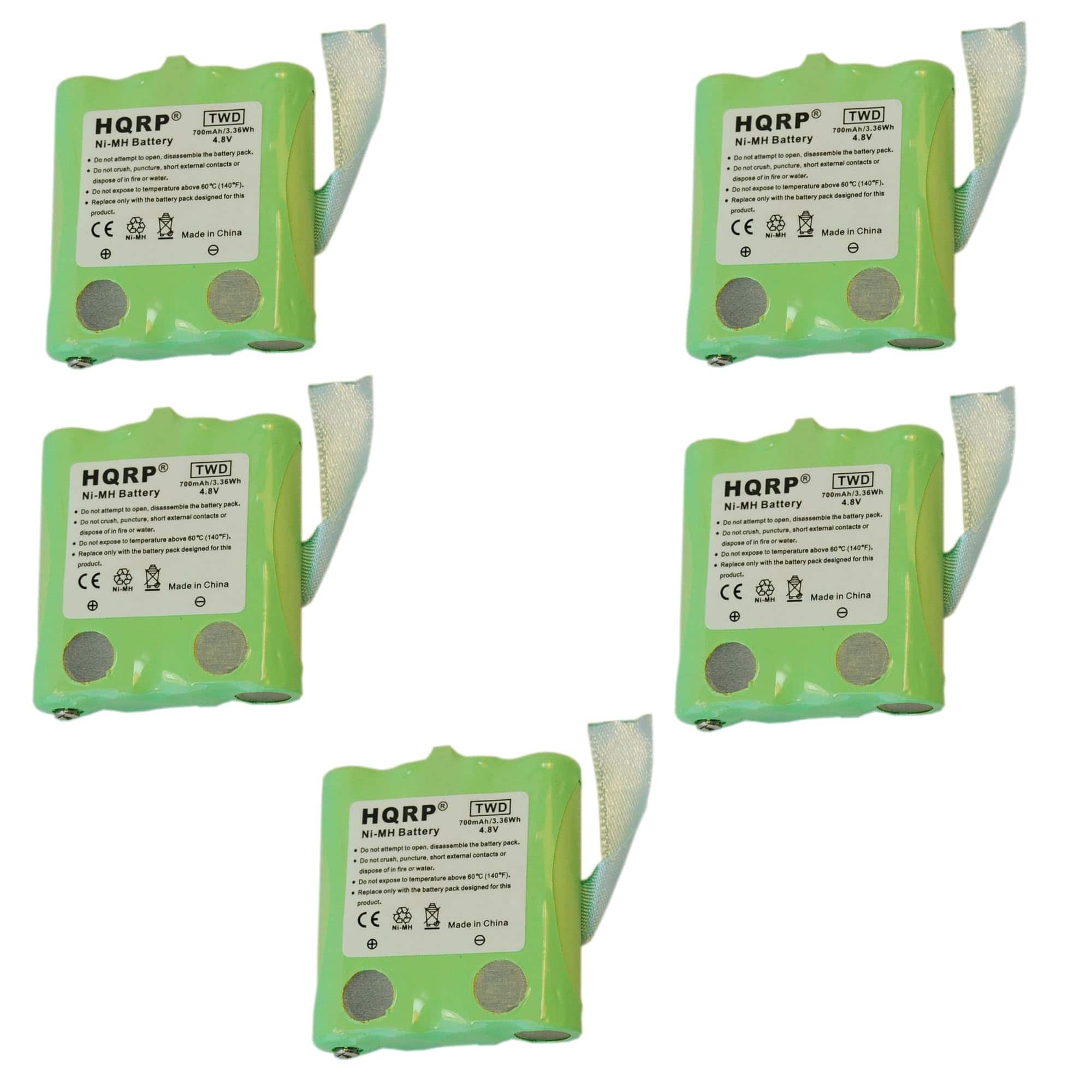 HQRP - 5-Pack 4.8 V 700 mAh NiMH Battery Pack for Uniden GMR Two-Way Radios - Replaces BP-38 BP-40 price history on PriceWatchPro