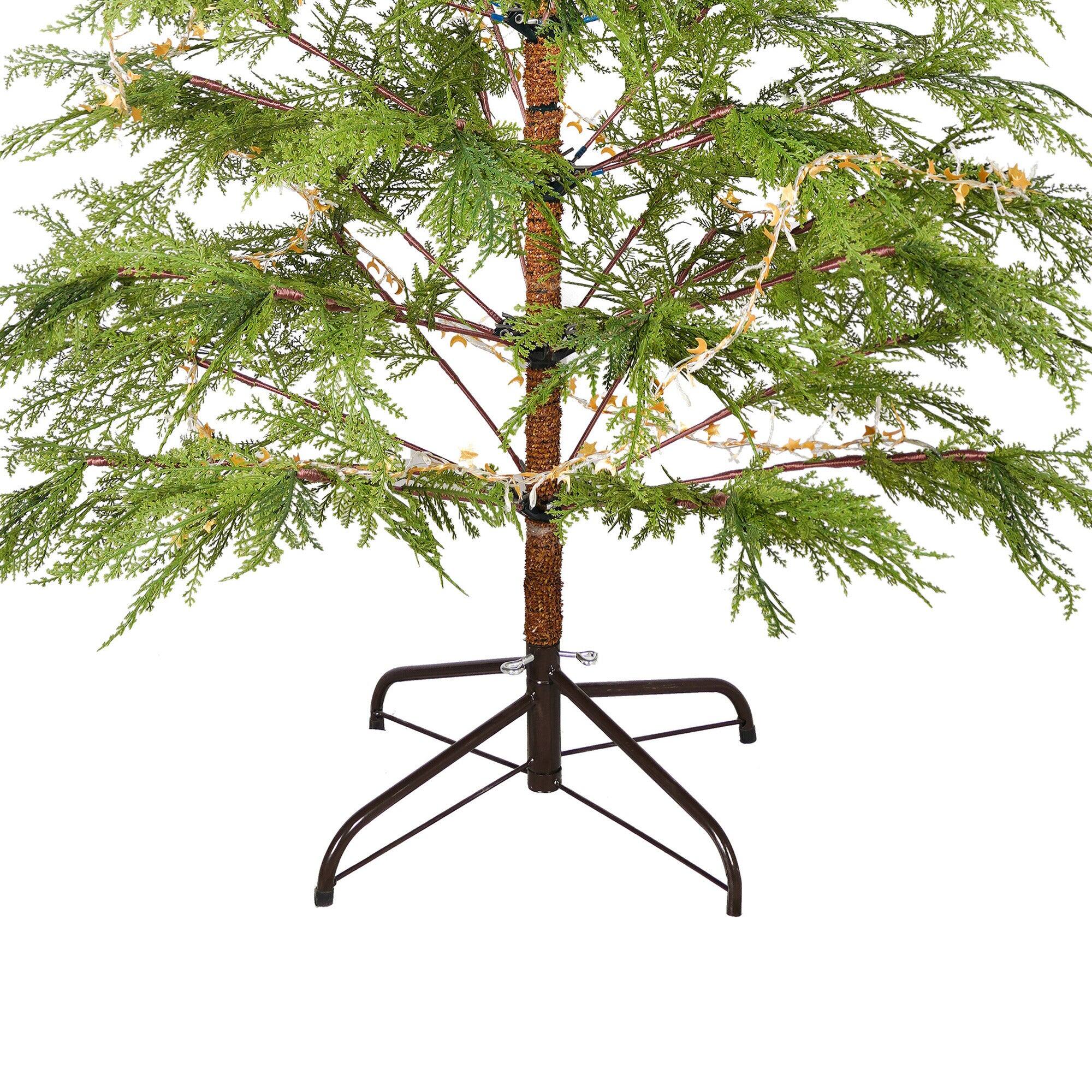 Alt View 9. BreeBe - 6 Feet Artificial Full Christmas Tree Includes LED Lights and Metal Stand - Green.