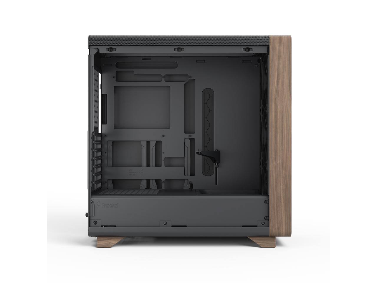 Alt View 5. Fractal Design - Fractal Design Summit Black Walnut PC Case w/ 3 Fans, ATX Reverse, E-ATX/ATX/mATX/ITX - Black.