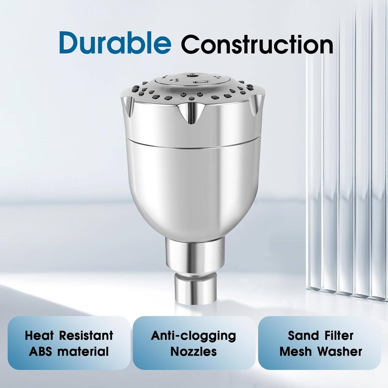 Durable Construction

- Heat Resistant ABS material
- Anti-clogging Nozzles
- Sand Filter Mesh Washer