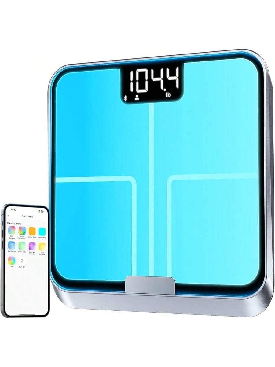 The Best Inks - Body Fat Scale with, Fitness Equipment with Lighting, Rechargeable Scale with BMI, Body Fat, Muscle Mass - RGB