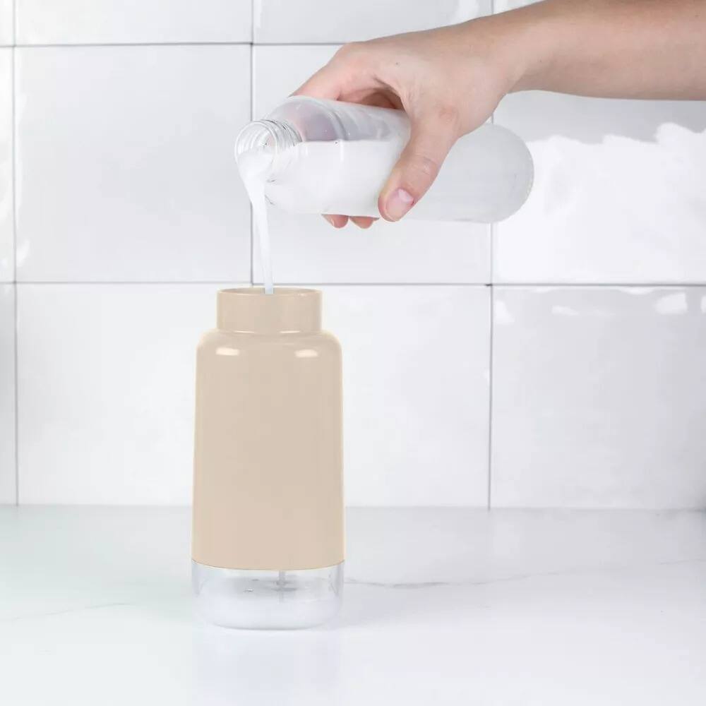 Back. OU - OU 17oz Dish Soap Dispenser, Kitchen & Bathroom Soap Dispenser, Hand Pump Compatible with Gel Soaps - Beige - Beige.