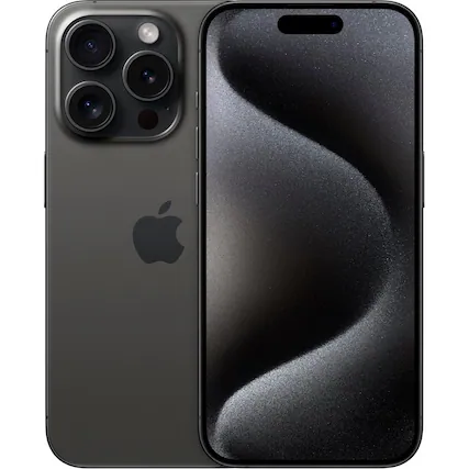 Front. Apple - iPhone 15 Pro 1TB 6.1" 5G Fully Unlocked, - Black.