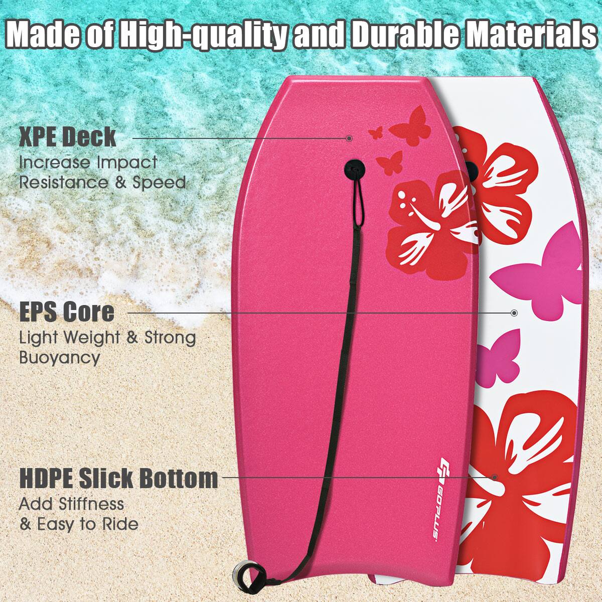 Made of High-quality and Durable Materials

XPE Deck
Increase Impact Resistance & Speed

EPS Core
Light Weight & Strong Buoyancy

HDPE Slick Bottom
Add Stiffness & Easy to Ride

GOPLUS