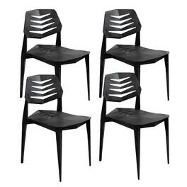 Sunnydaze - Matisse Polypropylene Outdoor Dining Chair - Set of 4 - Black