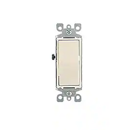 Leviton - 15 Amp 120/277V Decora Rocker 4-Way Quiet Switch, Residential Grade, Grounding, 5604-2T - Light Almond