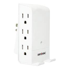 Rayovac - 6-Outlet 540J Surge Protector Wall Tap, Wireless Charging Phone Holder, SS-Q615 - White