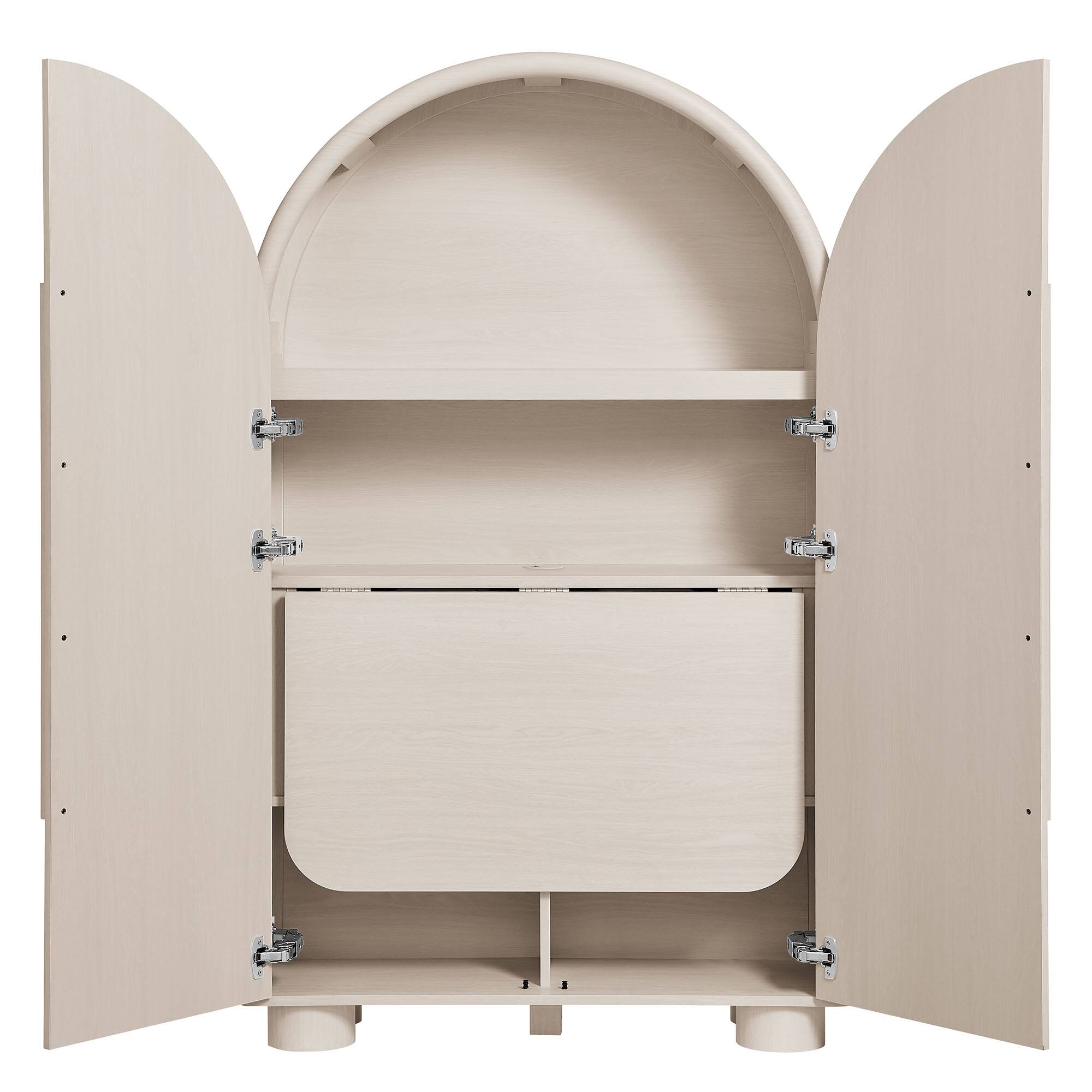 Alt View 4. Modway - Bellamy Arched Fold-Out Desk Cabinet by Modway - Ash.