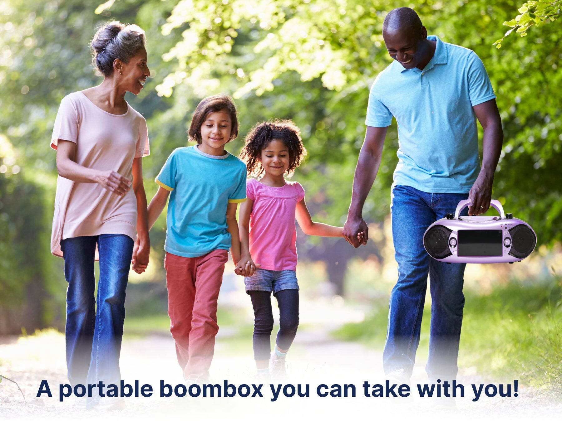 A portable boombox you can take with you!