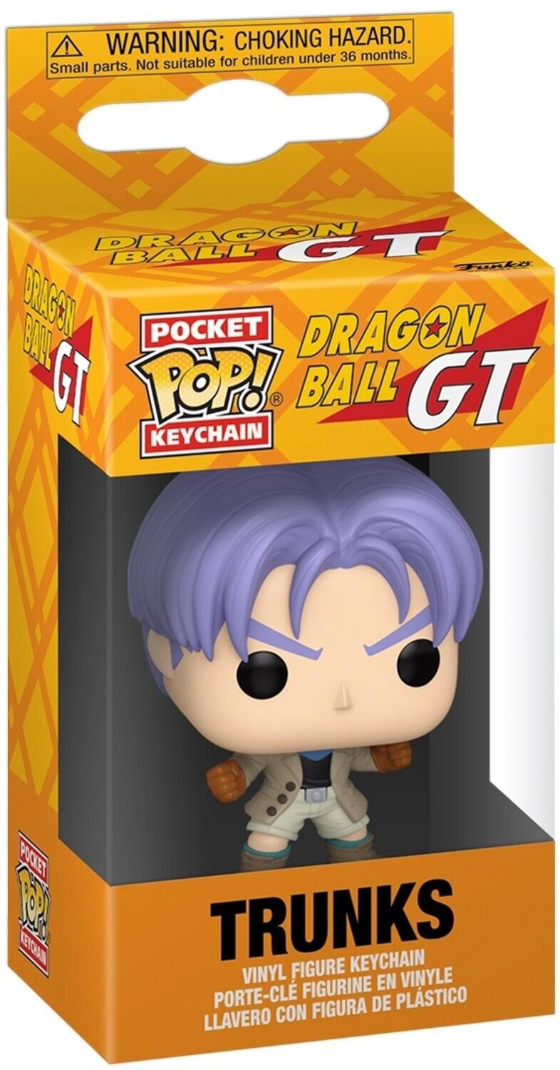 WARNING: CHOKING HAZARD. Small parts. Not suitable for children under 36 months. DRAGON BALL GT POCKET POP! BALL GT KEYCHAIN TRUNKS VINYL FIGURE PORTE-CLE FIGURINE EN VINYLE LLAVERO CON FIGURA DE PLSTICO