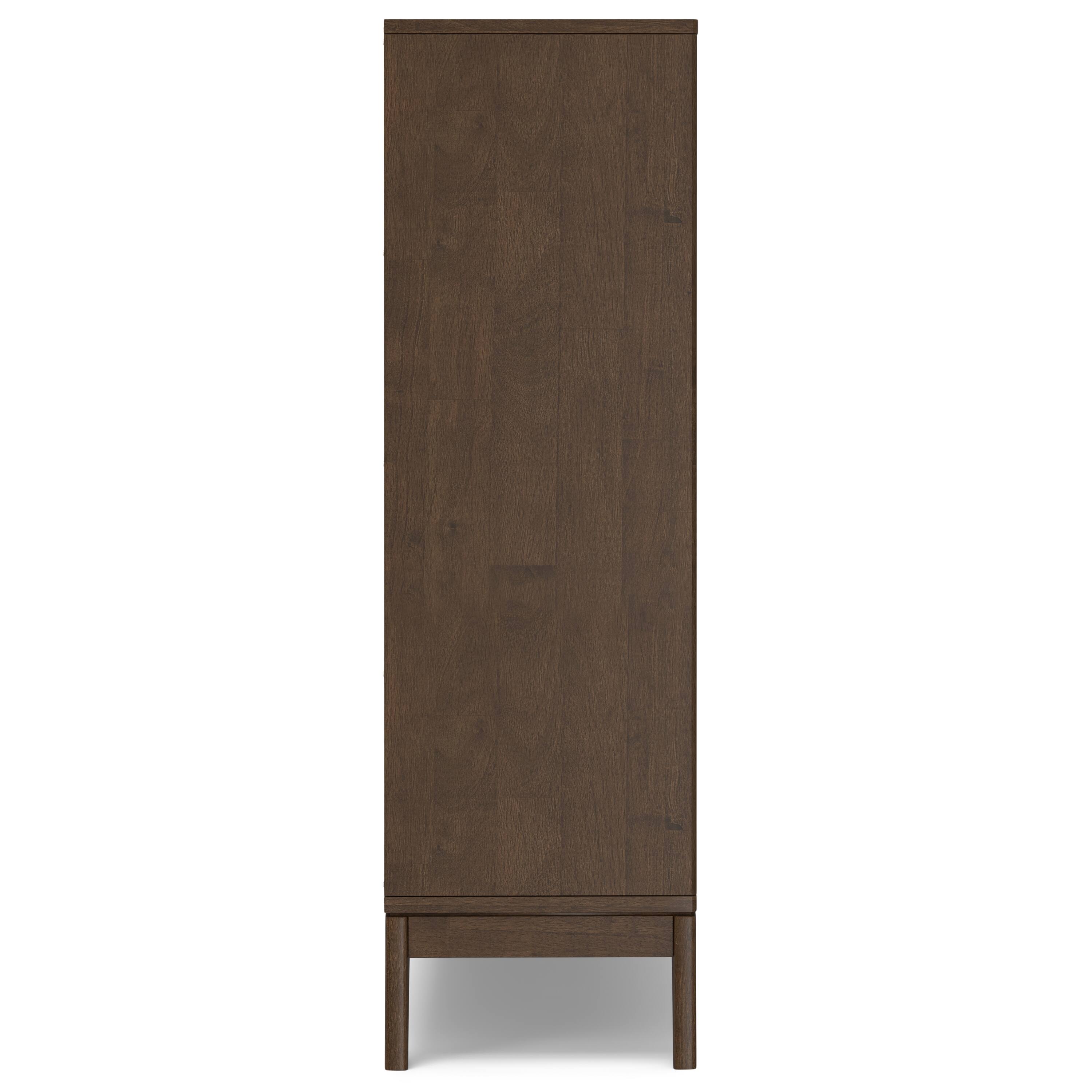 Alt View 1. Simpli Home - Harper SOLID HARDWOOD 52 inch x 42 inch Mid Century Modern 9 Cube Storage in Walnut Brown - Walnut Brown.