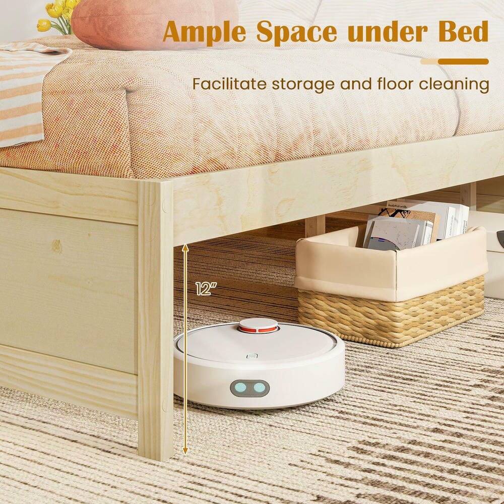 Ample Space under Bed  
Facilitate storage and floor cleaning  
12"