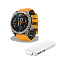Garmin - Fenix 8 AMOLED Sapphire 51mm Smartwatch (Spark Orange/Graphite) Bundle - Orange - (2025)