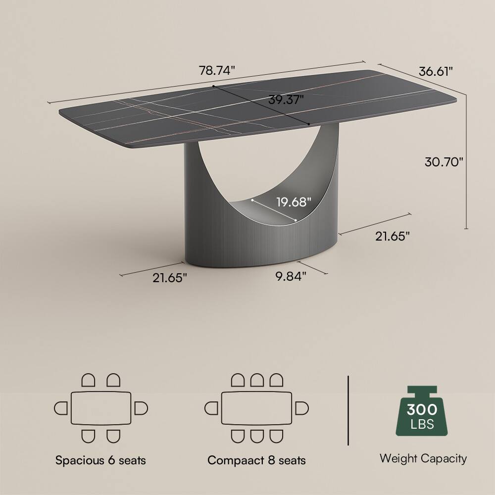 78.74" 36.61" 39.37" 30.70" 19.68" 21.65" 21.65" 9.84" 300 LBS Spacious 6 seats Compact 8 seats Weight Capacity
