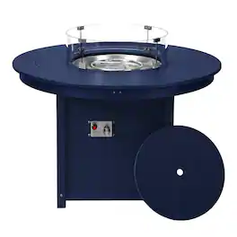 WestinTrends - Helios 47" Modern Outdoor Patio Propane Gas Round Fire Pit Table - Navy Blue