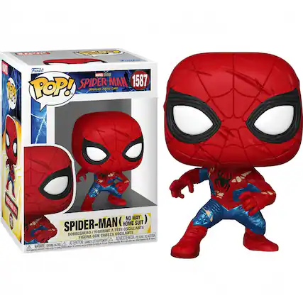 Funko MARVEL STUDIOS SPIDER-MAN 1587 POP! BRAND NEW DAY NO WAY SPIDER-MAN HOME SUIT A TTE OSCILLANTE BBLEHEAD I FIGURINE OSCIL ANTE FIGURA CON CABEZA PELIGRO DE ASFIXA D'ETOUFFEMENT ADVERTENCIA: WARNING: CHOKING HAZARD - ATTENTION: DANGER