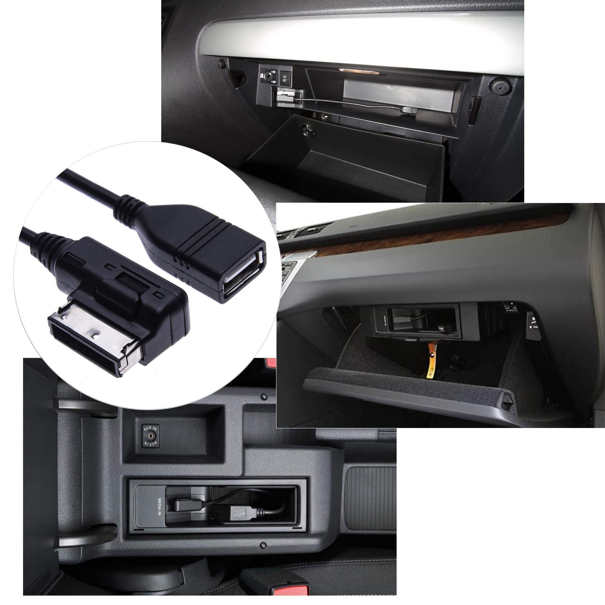 HQRP MDI AMI MMI to USB Female Adapter Cable for VW Volkswagen