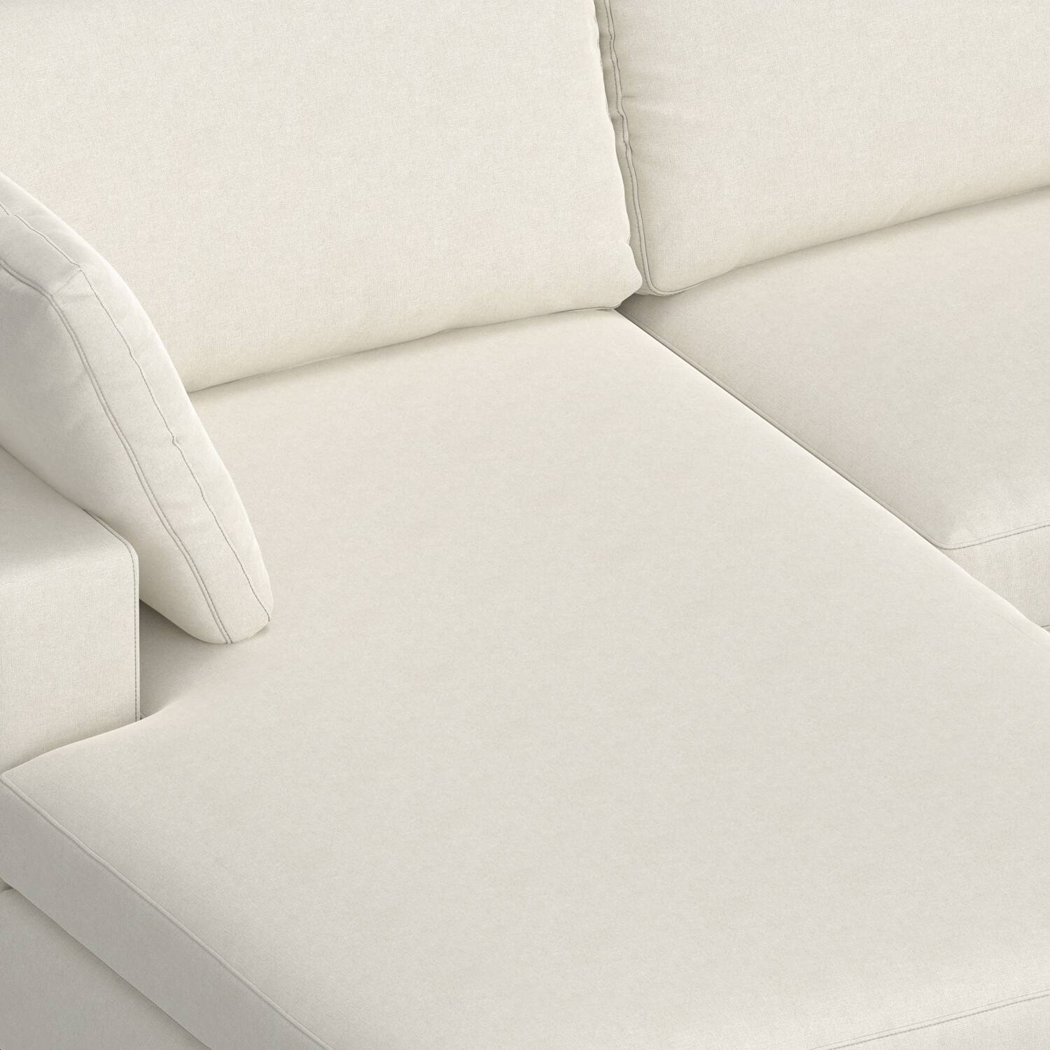 Alt View 5. Simpli Home - Charlie Left-Facing Sectional in Tightly Woven Performance Fabric - Cream.