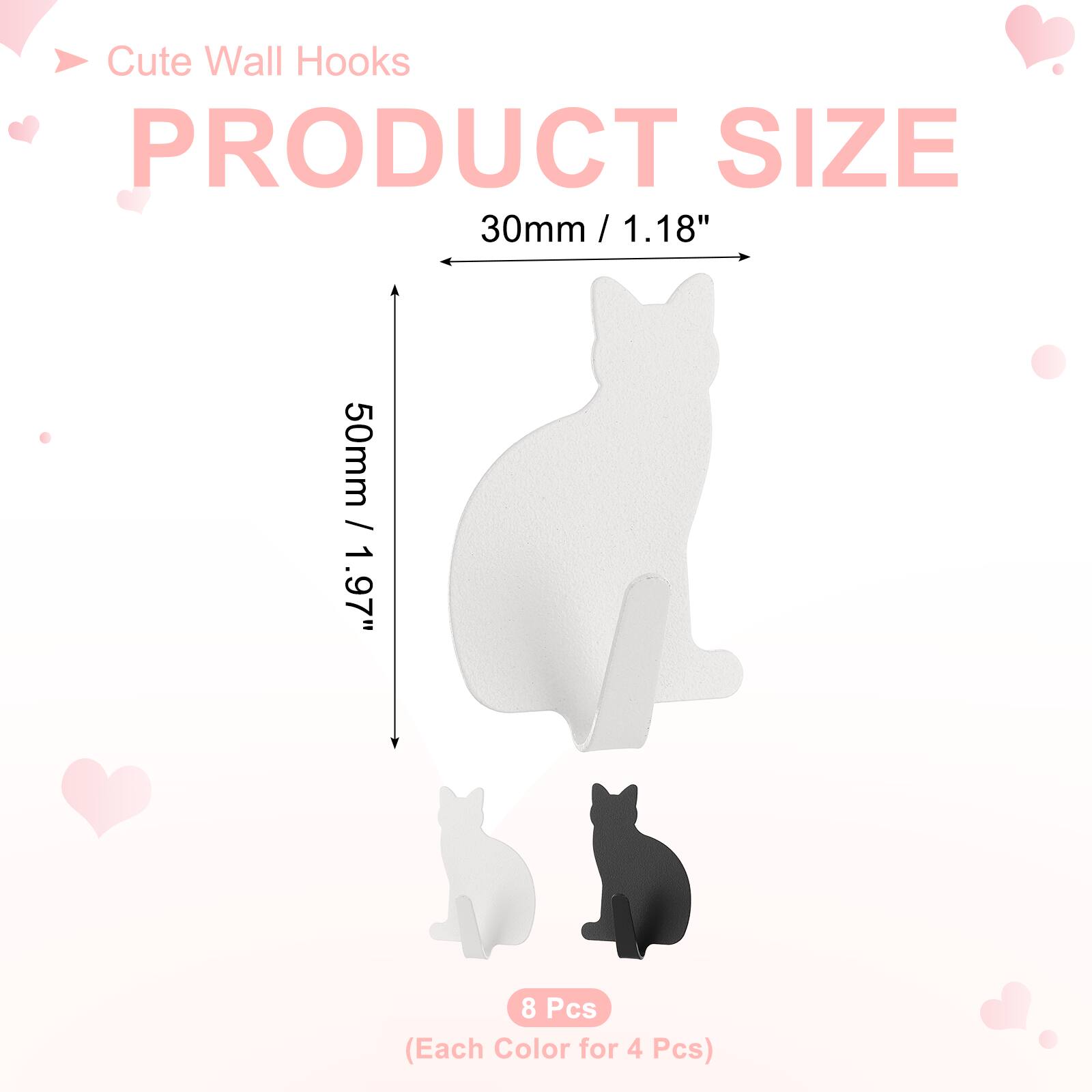 Cute Wall Hooks

PRODUCT SIZE

30mm / 1.18"

50mm / 1.97"

8 Pcs (Each Color for 4 Pcs)