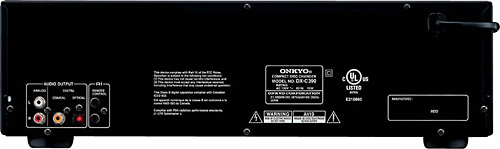 Back View: Onkyo - 6-Disc CD Player - Black