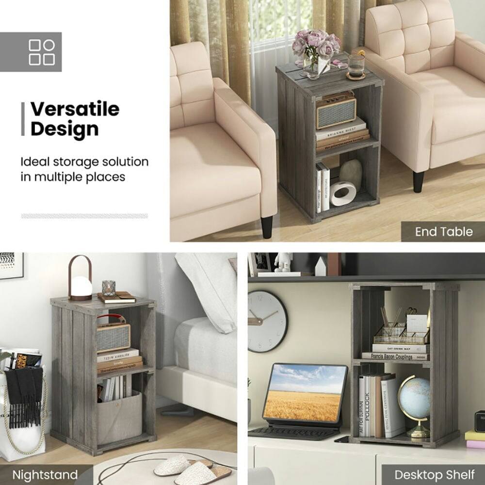 Versatile Design  
Ideal storage solution in multiple places  

End Table  
Nightstand  
Desktop Shelf