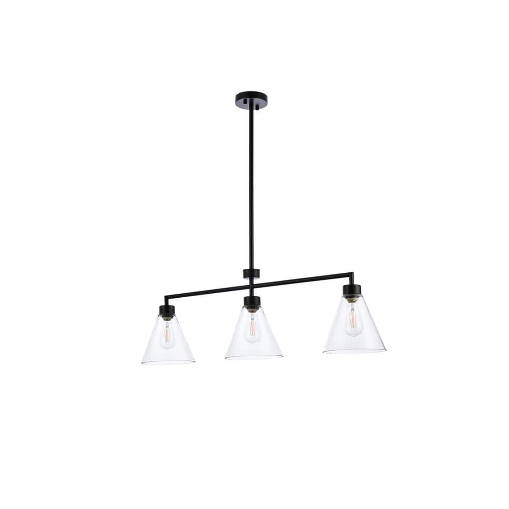 Living District - Mera 3 lights black pendant - Black And Clear price history on PriceWatchPro