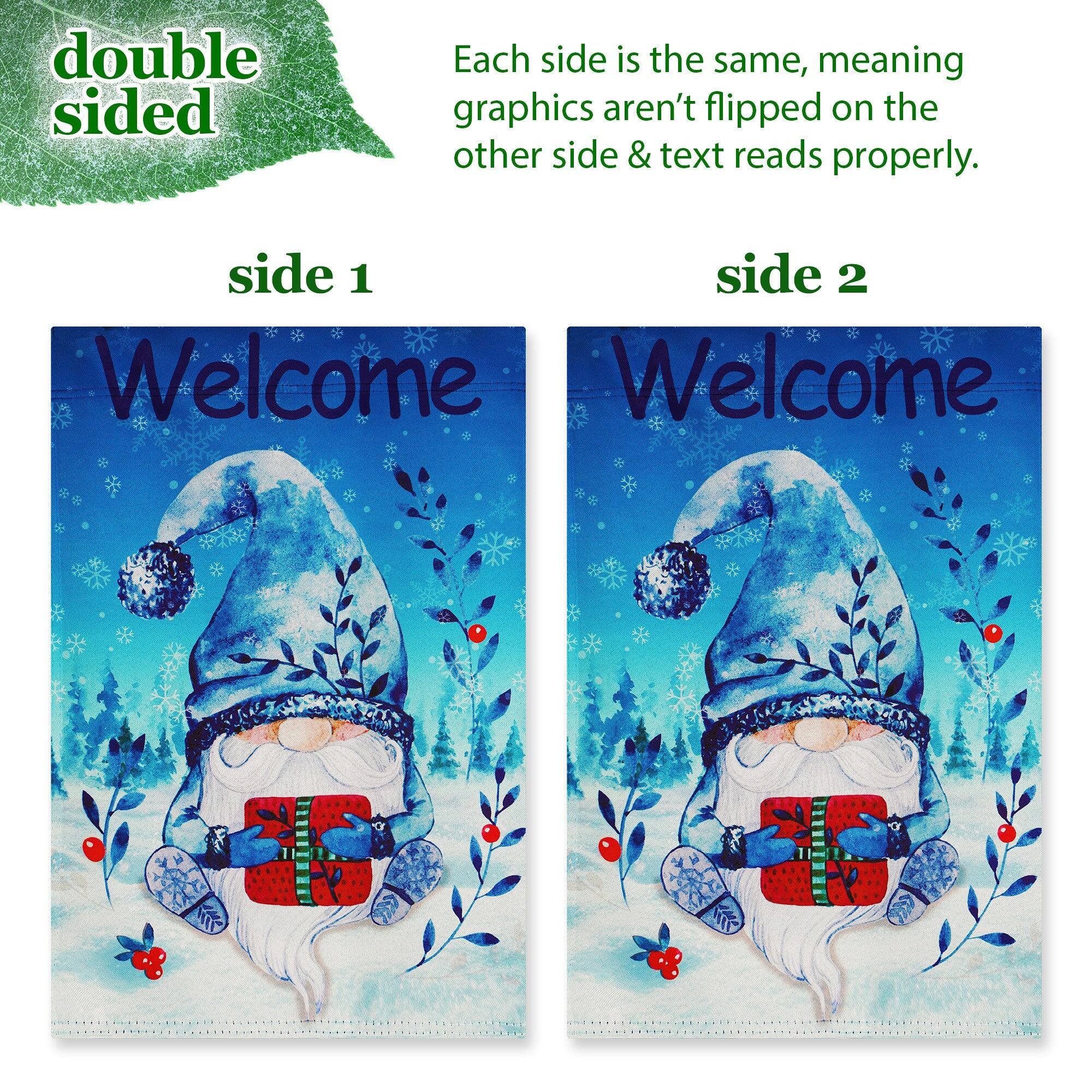 double sided

Each side is the same, meaning graphics aren't flipped on the other side & text reads properly.

side 1

Welcome

side 2

Welcome