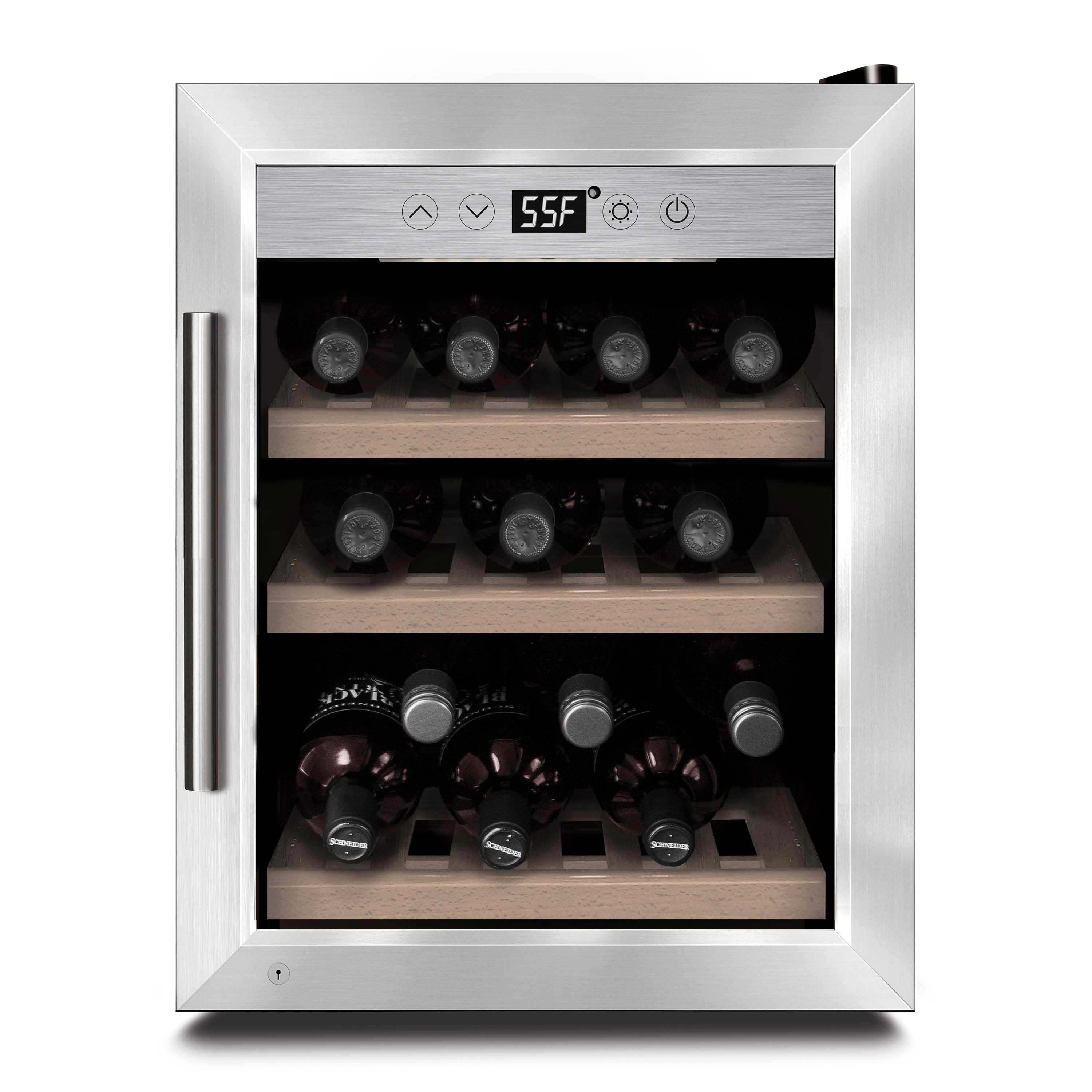 Caso Design - WineSafe 12 Bottle Single-Zone Wine Cooler - Silver