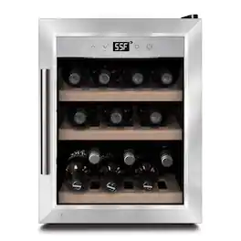 Caso Design - WineSafe 12 Bottle Single-Zone Wine Cooler - Silver