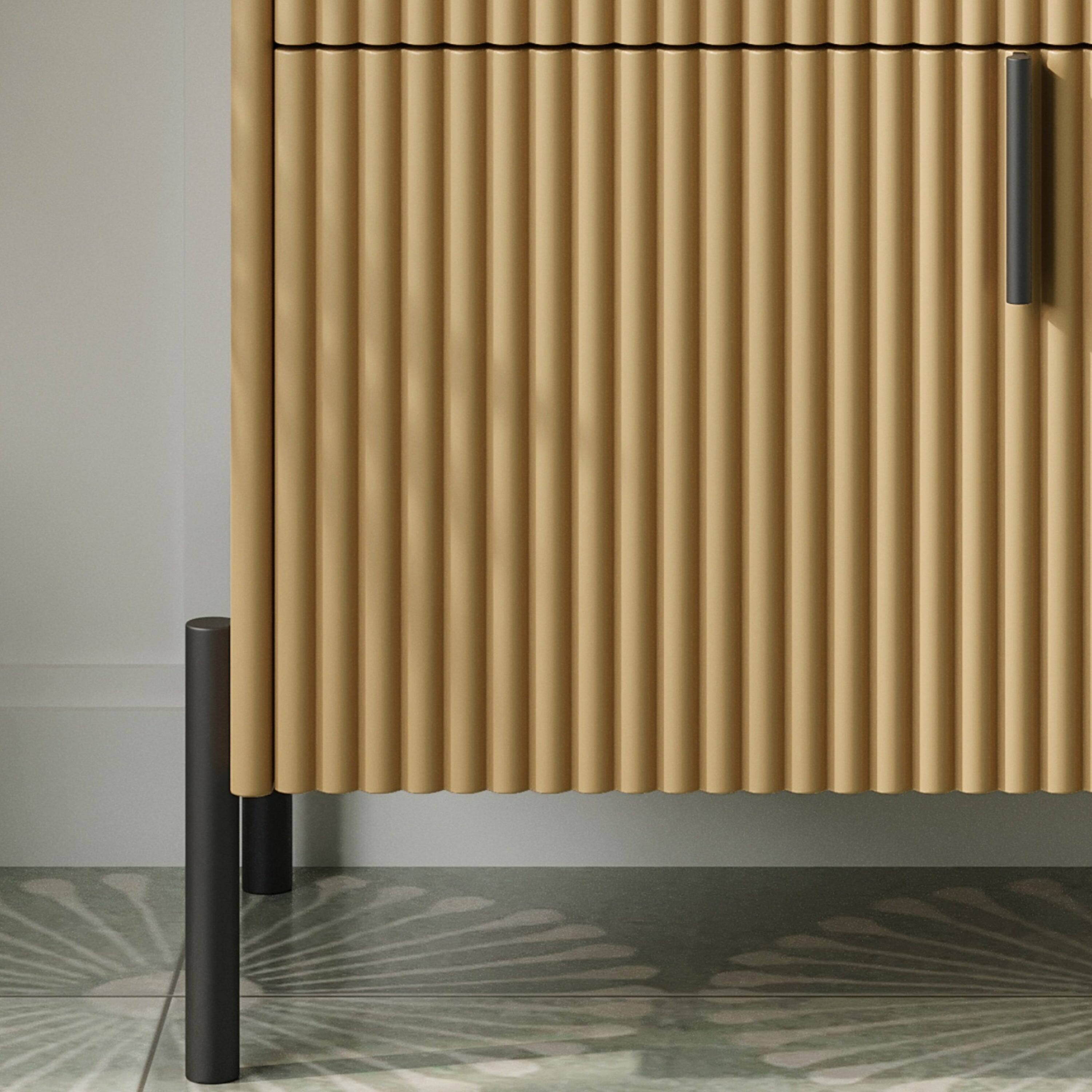 Alt View 6. Boyel Living - 30 Inch Bathroom Vanity with Ceramic Sink Vertical Pulls Full Extension Drawers Soft Close Natural - Natural.