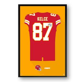 Sporticulture - Travis Kelce Kansas City Chiefs 14" x 20" Framed Jersey Print - Red