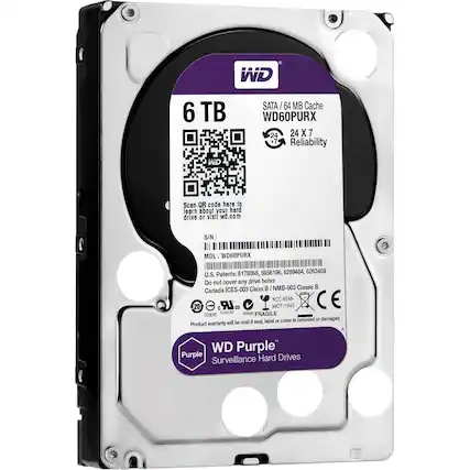 Front. WD - Purple 6TB Internal SATA Hard Drive.