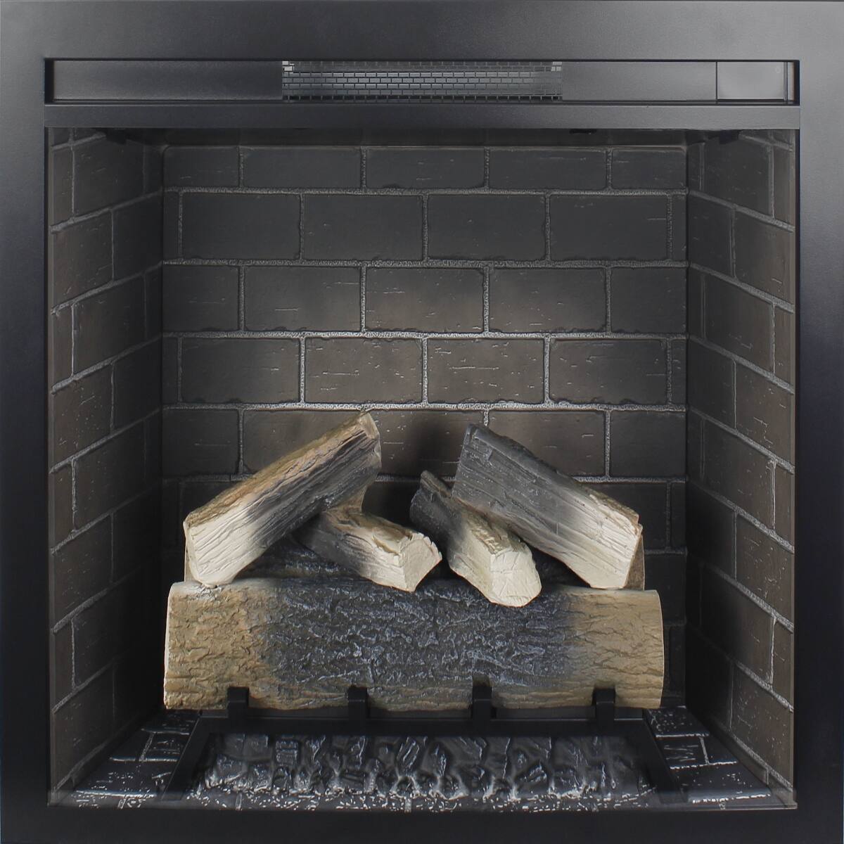 Alt View 8. Loheer - Loheer 33 inch electric fireplace insert Infrared Heater with Crackling Sound Antique Black - Antique Black.