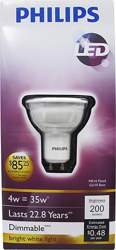 Reporter Problem salt Best Buy: Philips 200-Lumen, 4-Watt Dimmable MR16 LED Floodlight Bulb, 35- Watt Equivalent White 423764